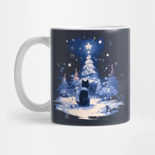 Black Cat Christmas Magic Mug